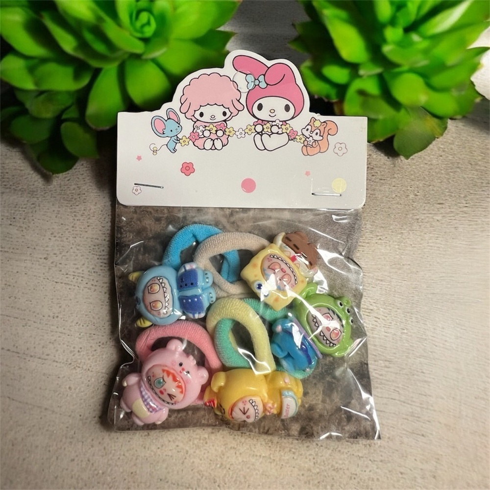 Cute Monster Colorful Hair Ties for Kids set of 5
